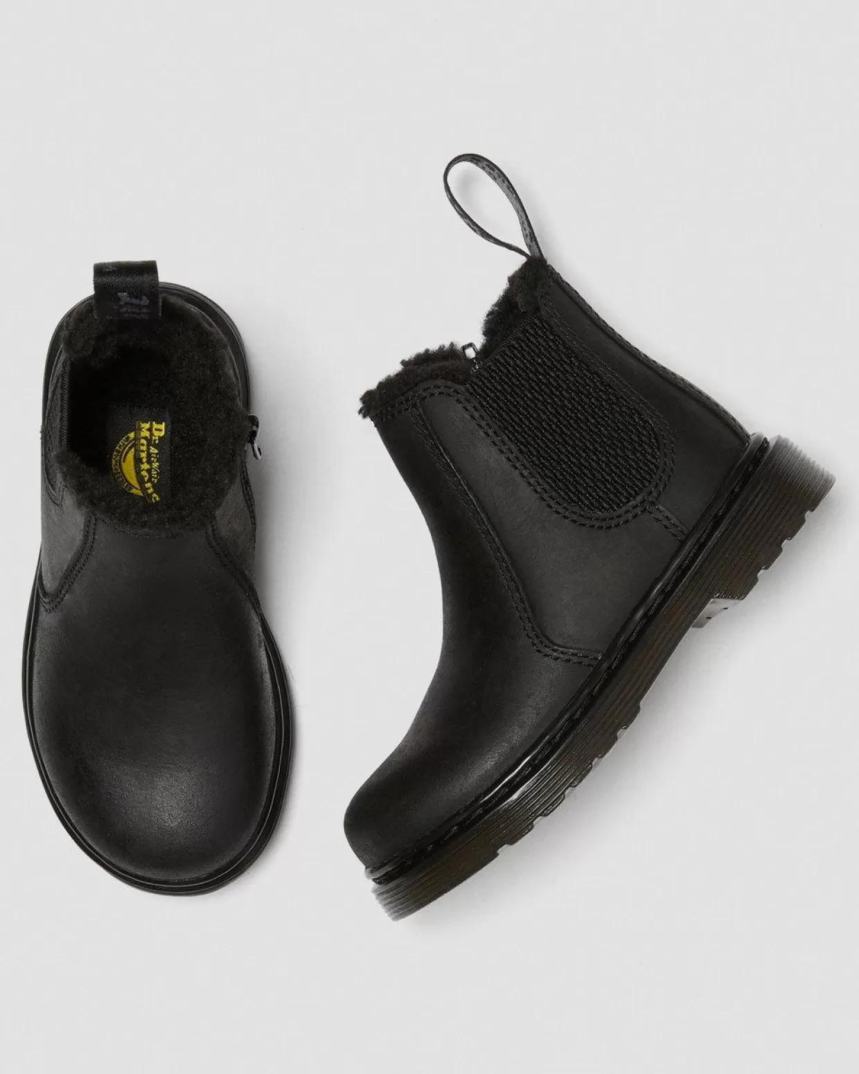 KIDS Dr. Martens Stivaletti Chelsea primi passi 2976 Leonore con rivestimento in pelliccia sintetica