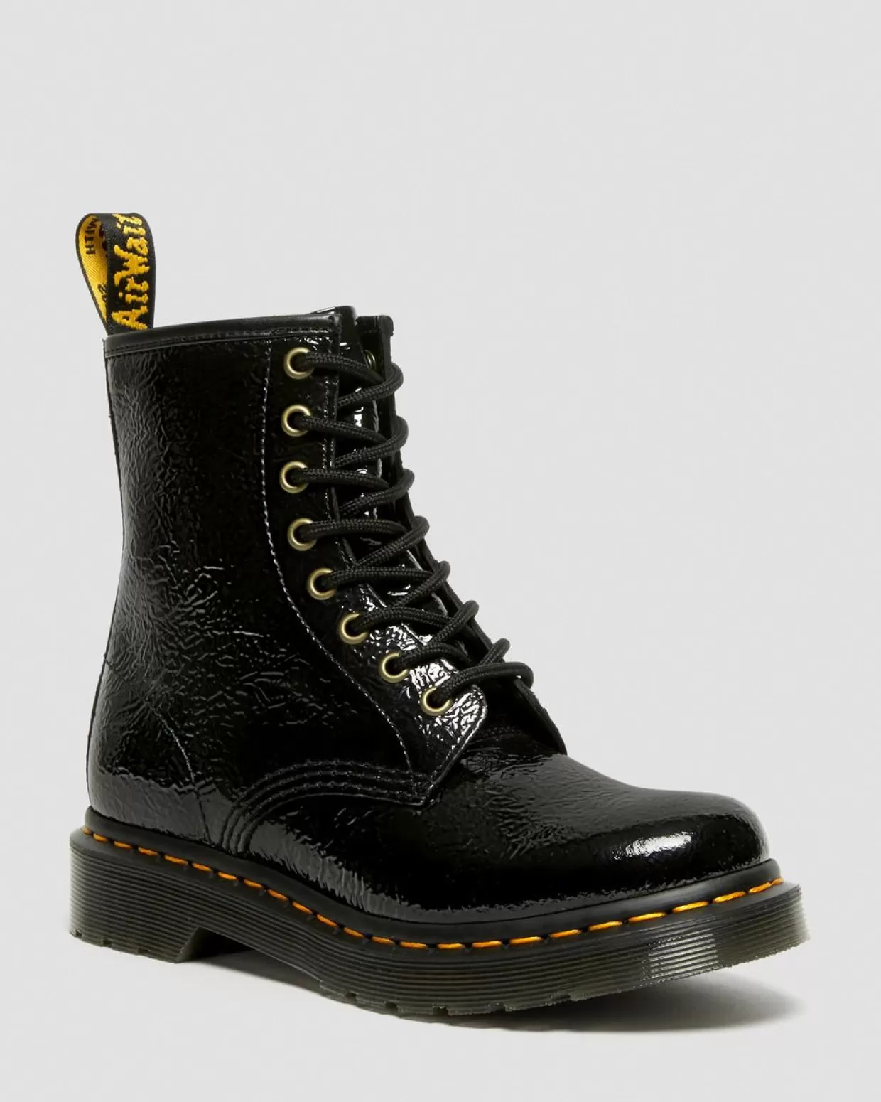 WOMENS Dr. Martens Stivali 1460 in pelle verniciata distressed