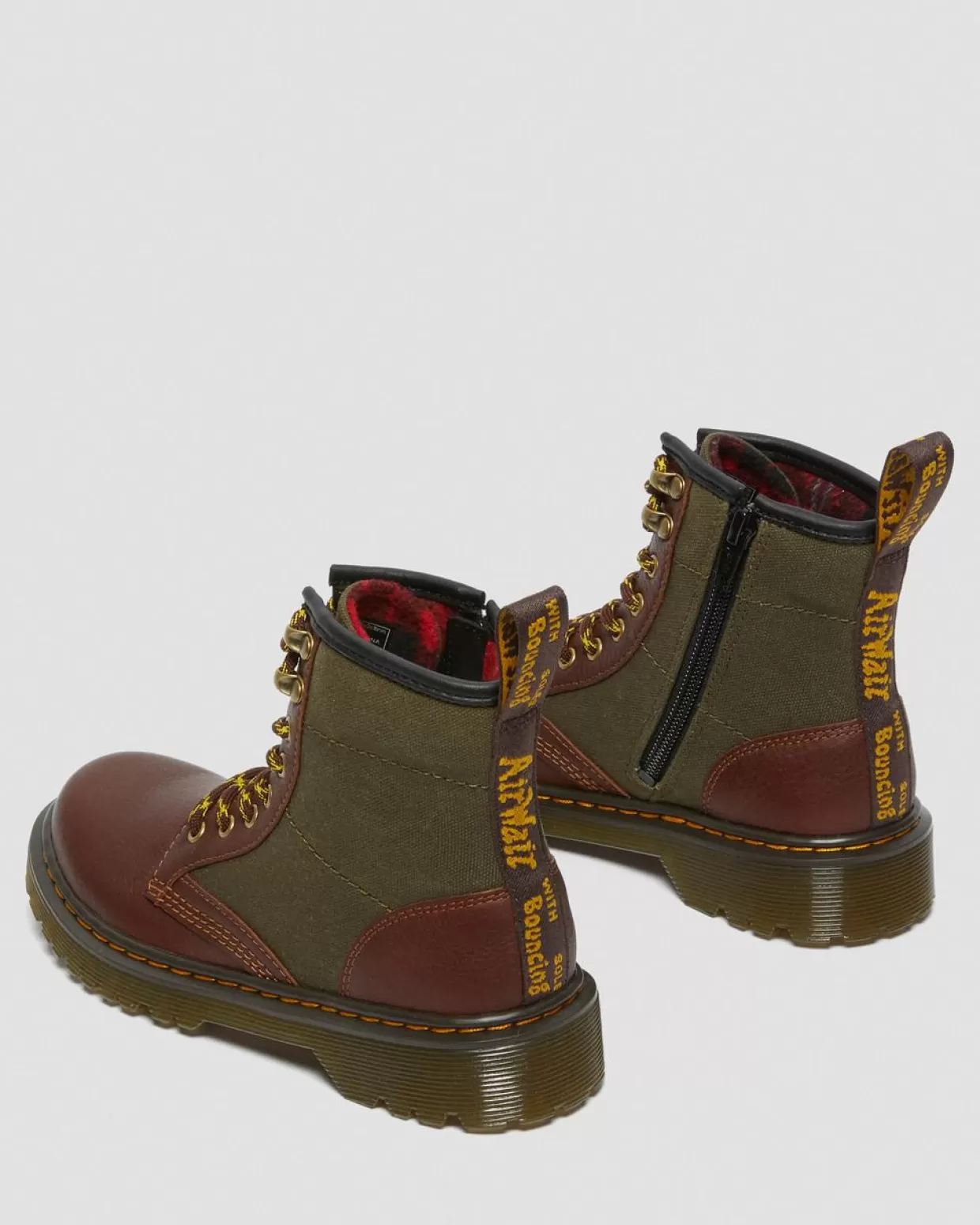 UNISEX Dr. Martens Stivali di pelle 1460 per bambini con inserti di tela