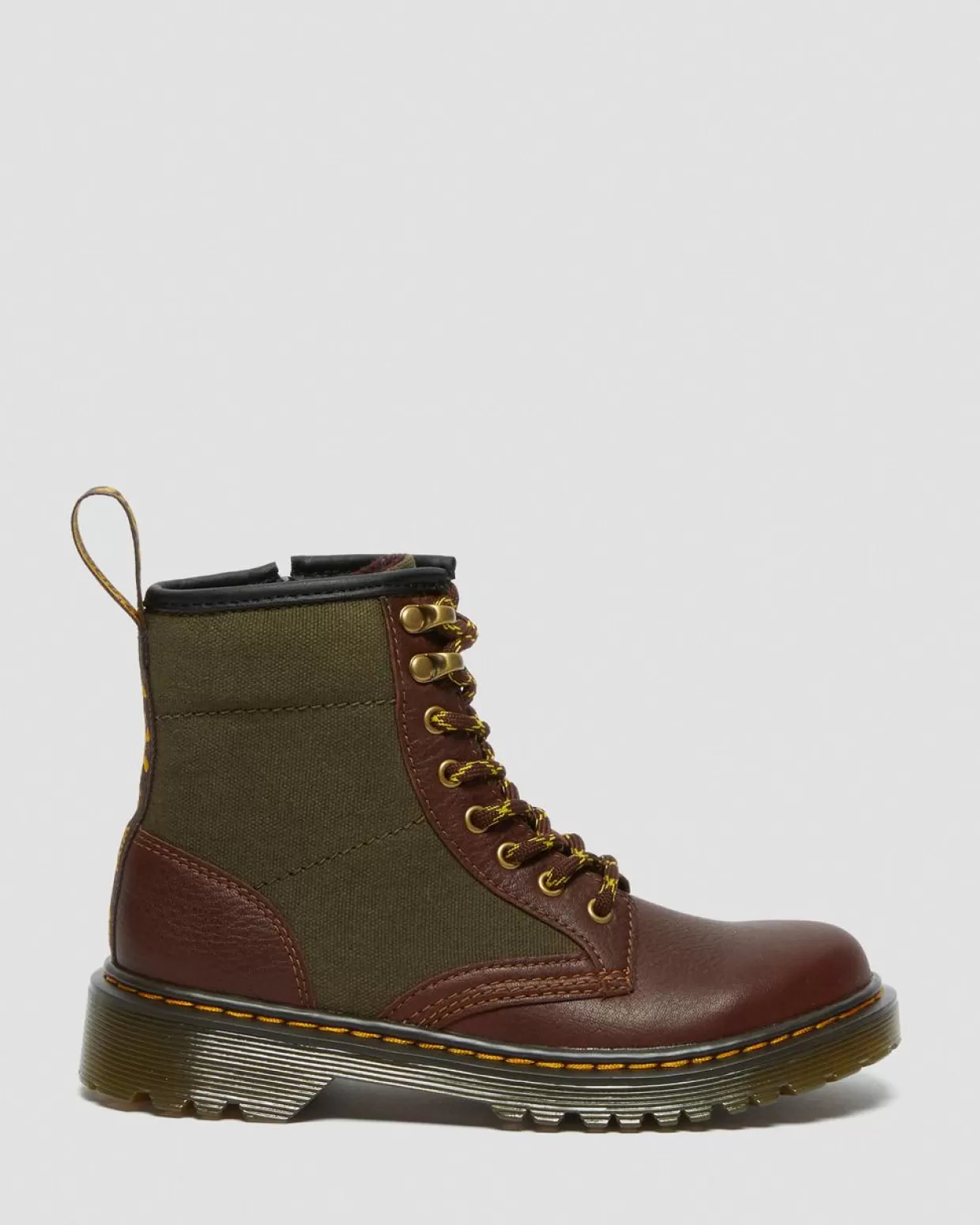 UNISEX Dr. Martens Stivali di pelle 1460 per bambini con inserti di tela