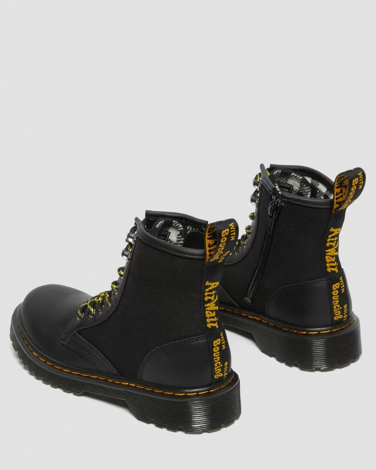 UNISEX Dr. Martens Stivali di pelle 1460 per bambini con inserti di tela