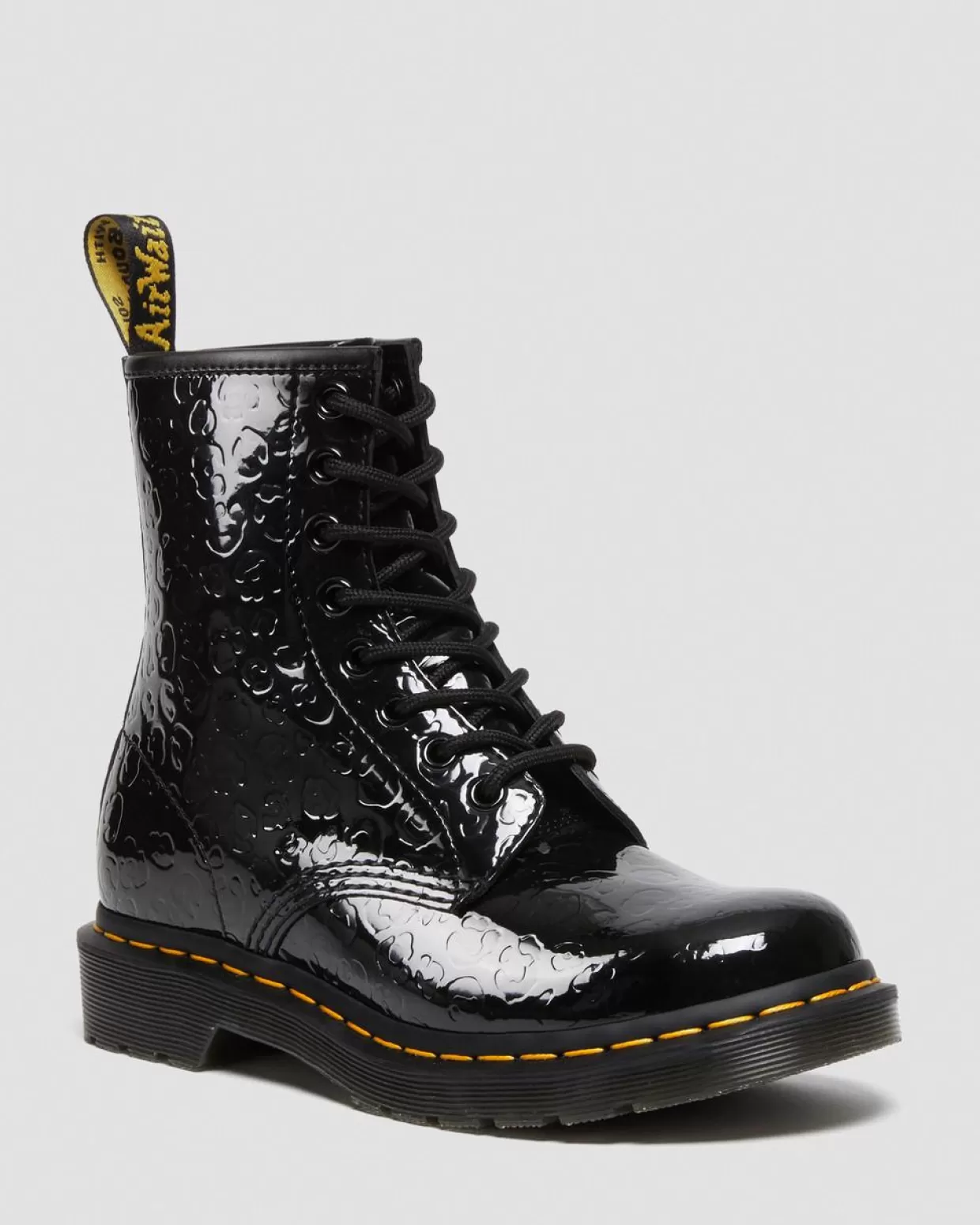 UNISEX Dr. Martens Stivali in pelle verniciata 1460 Leopard Emboss