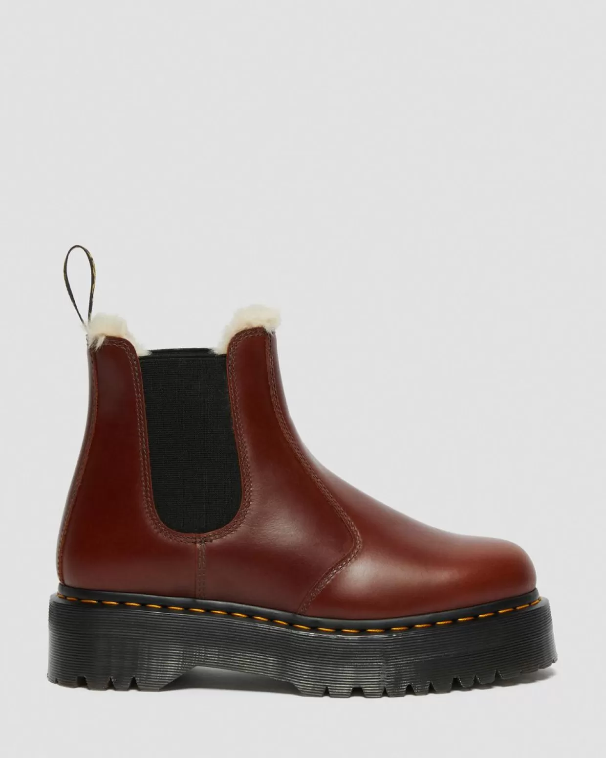 WOMENS Dr. Martens Stivali Platform 2976 Quad Con Rivestimento Interno In Pelliccia Sintetica