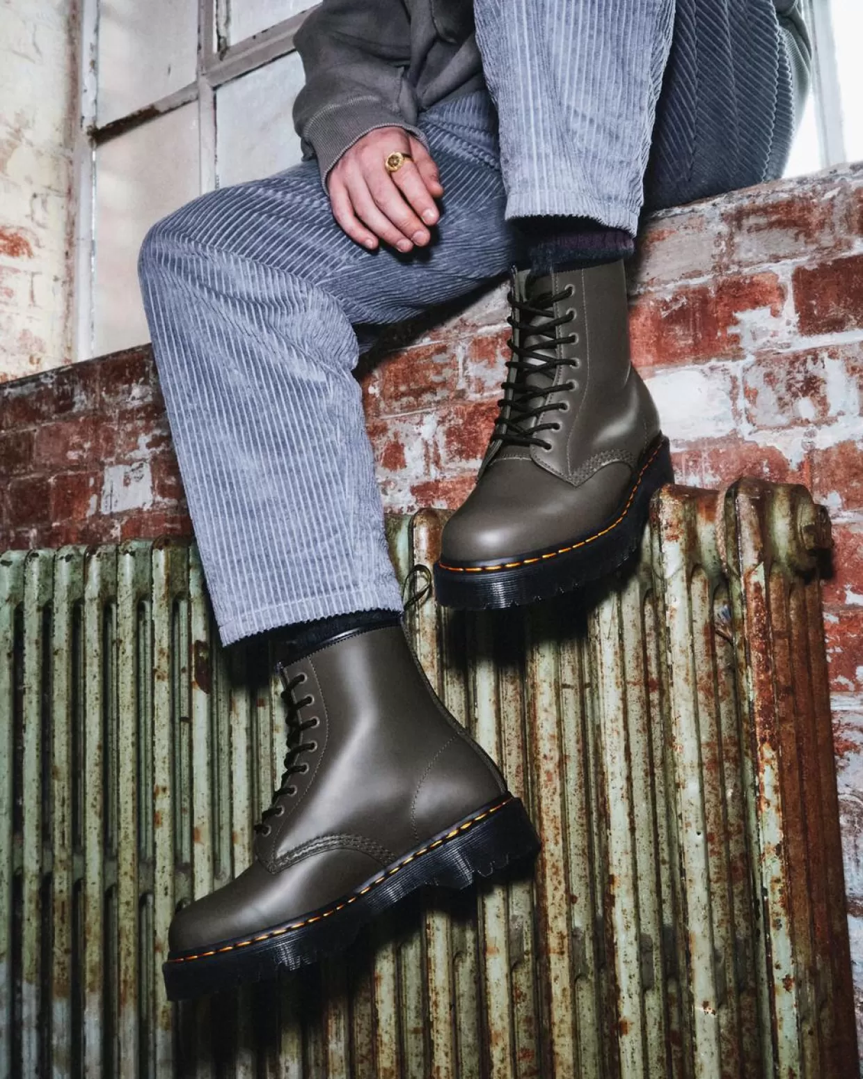 WOMENS Dr. Martens Stivali Platform Bex 1460 in pelle Smooth