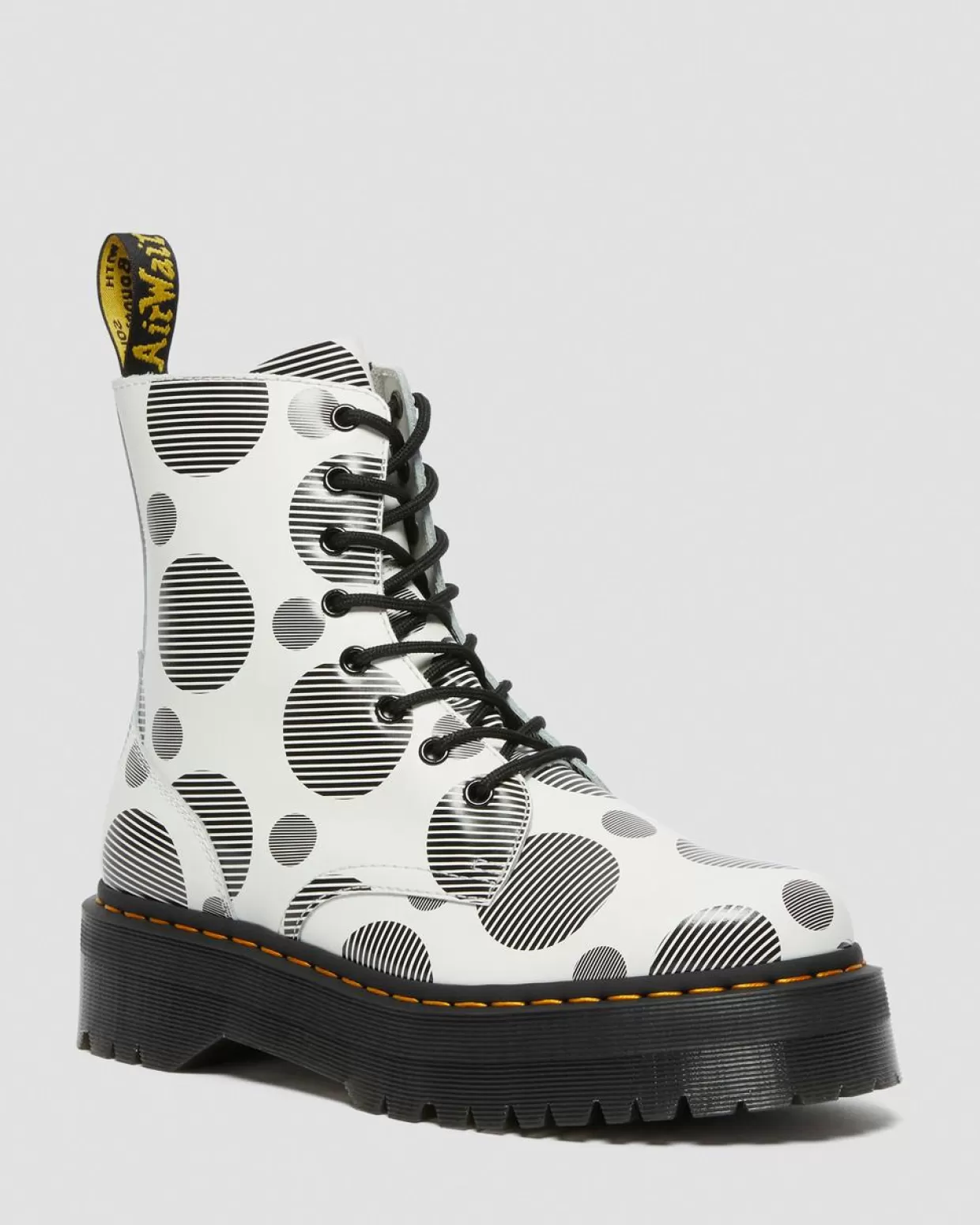 WOMENS Dr. Martens Stivali platform di pelle Jadon Polka Dot Smooth