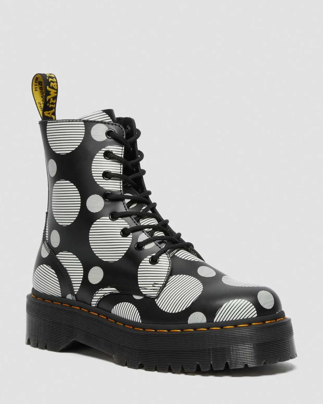 WOMENS Dr. Martens Stivali platform di pelle Jadon Polka Dot Smooth