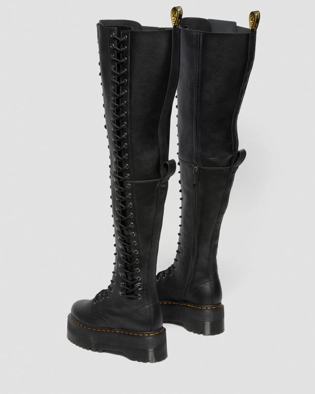 WOMENS Dr. Martens Stivali platform in pelle Azreya Max a 26 occhielli