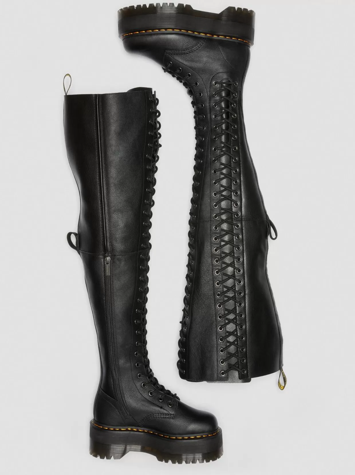 WOMENS Dr. Martens Stivali platform in pelle Azreya Max a 26 occhielli