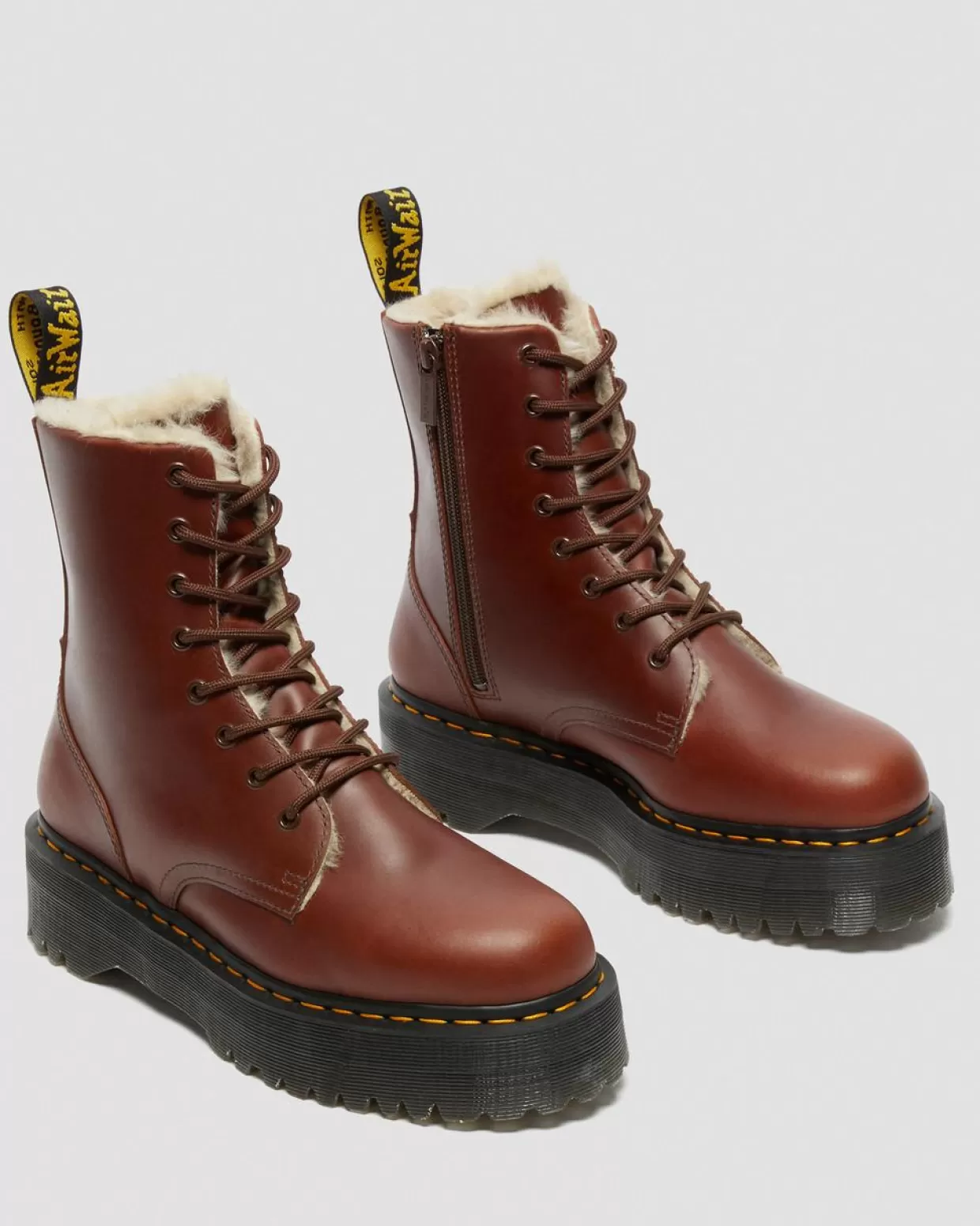 WOMENS Dr. Martens Stivali Platform Jadon Con Rivestimento Interno In Pelliccia Sintetica