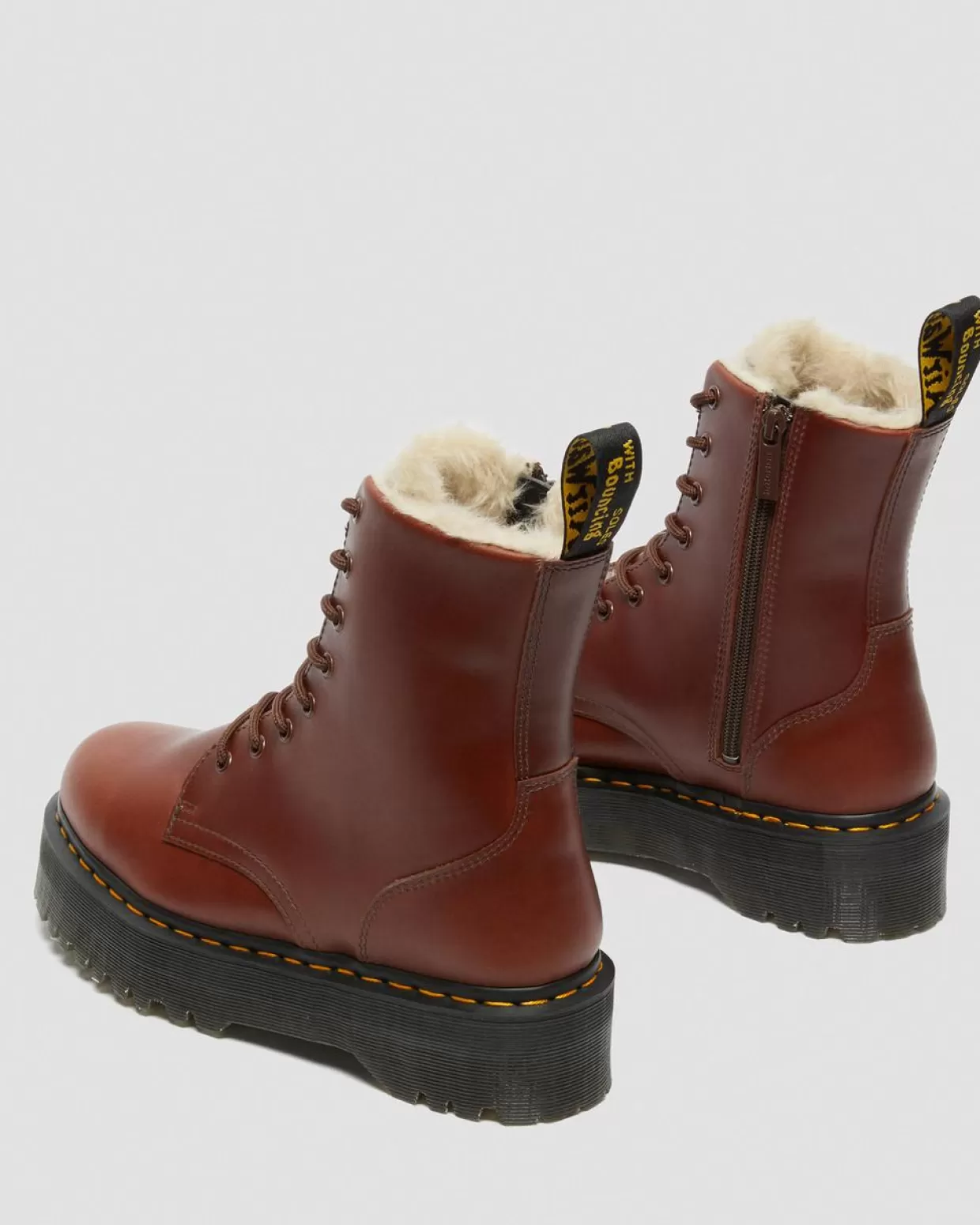 WOMENS Dr. Martens Stivali Platform Jadon Con Rivestimento Interno In Pelliccia Sintetica