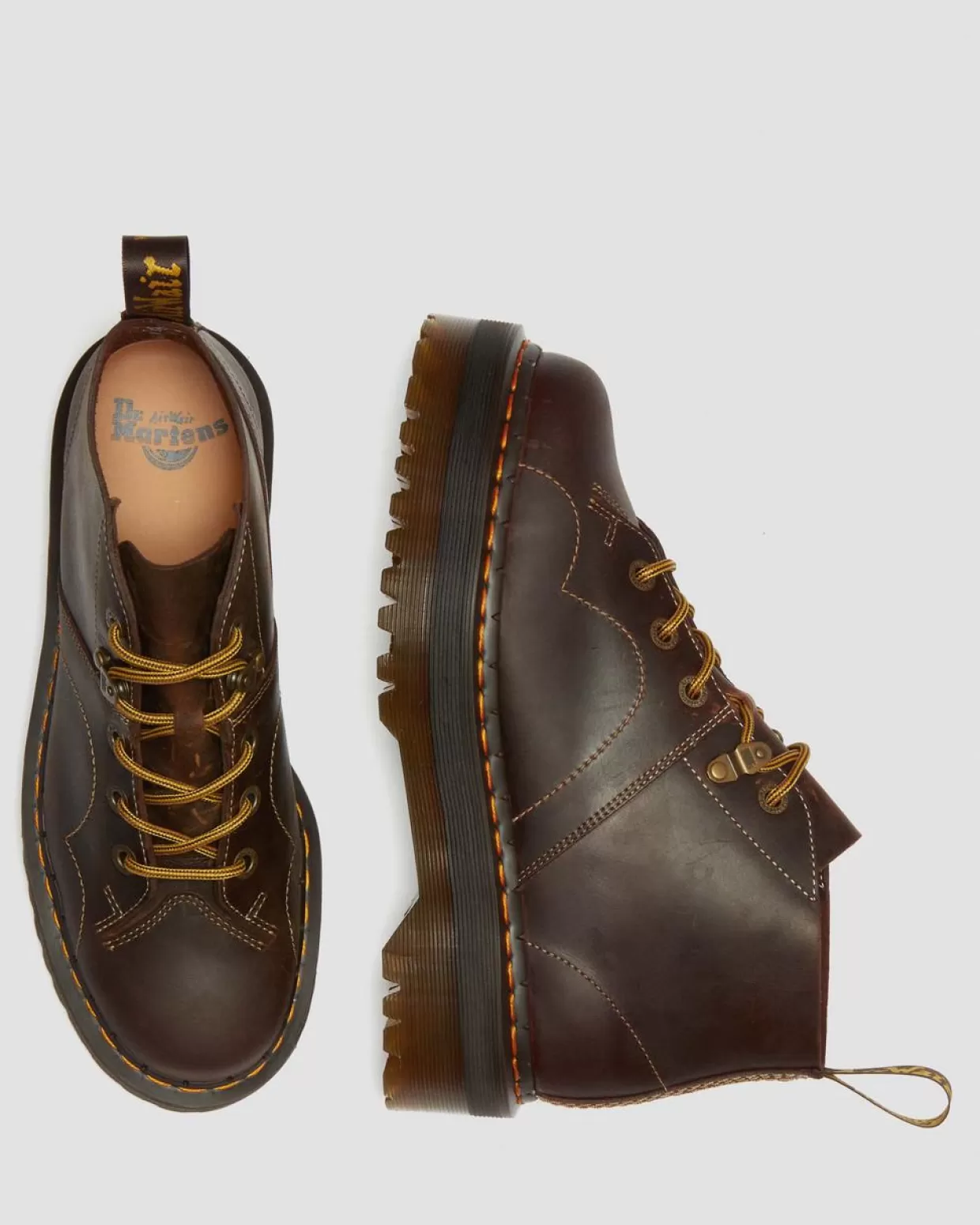 Dr. Martens Stivali platform Monkey Church Arc in pelle Crazy Horse