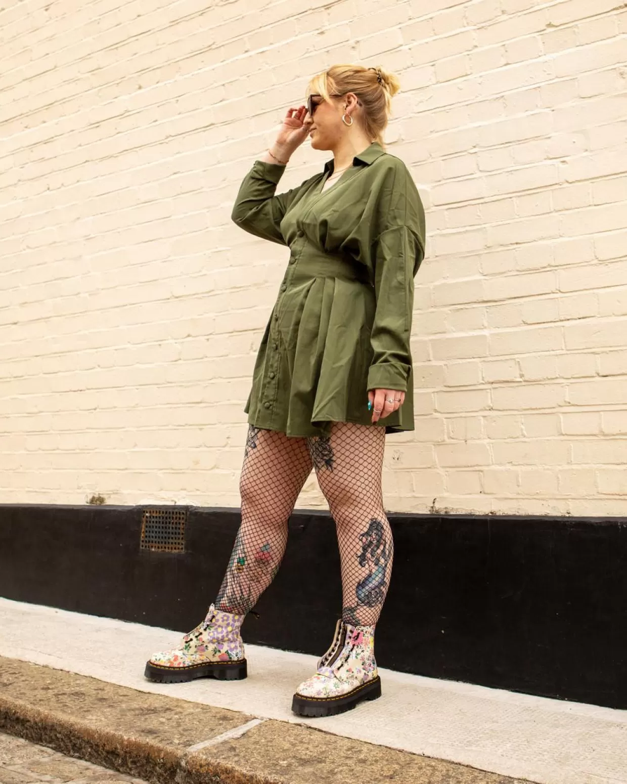 UNISEX Dr. Martens Stivali Platform Sinclair di pelle Floral Mash up