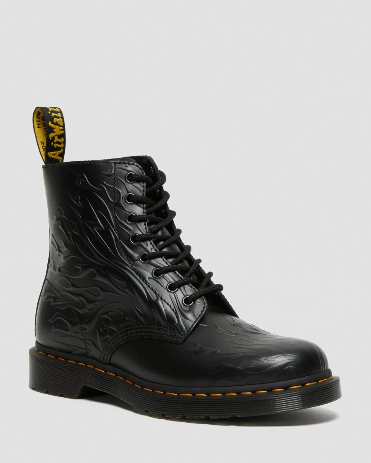 WOMENS Dr. Martens Stivali stringati 1460 Flames Emboss in pelle