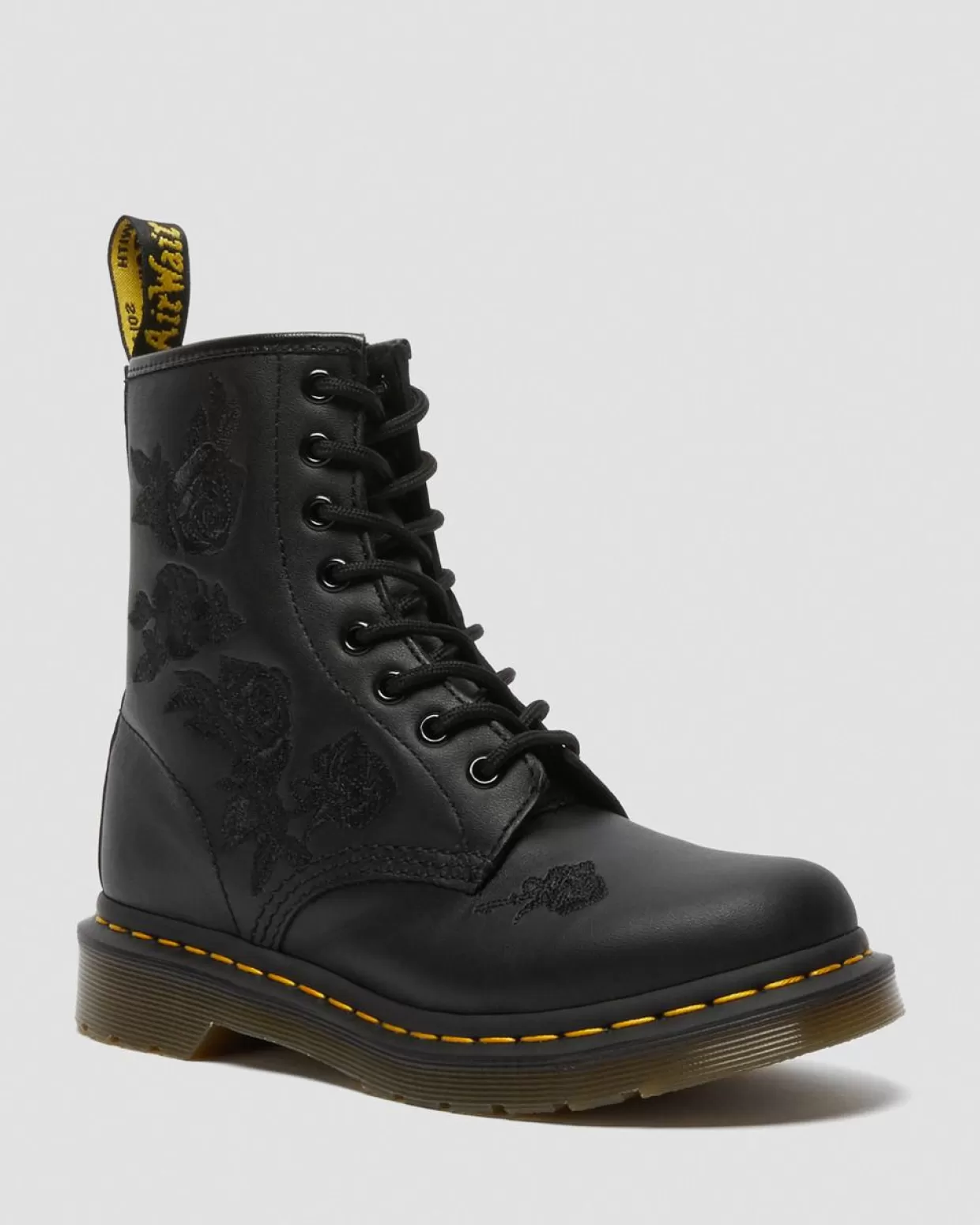 UNISEX Dr. Martens Stivali stringati 1460 in pelle Vonda Mono Floral Rose