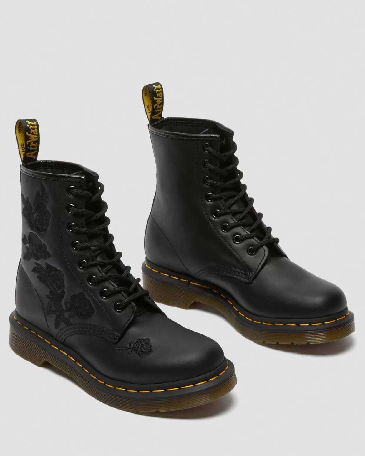 UNISEX Dr. Martens Stivali stringati 1460 in pelle Vonda Mono Floral Rose