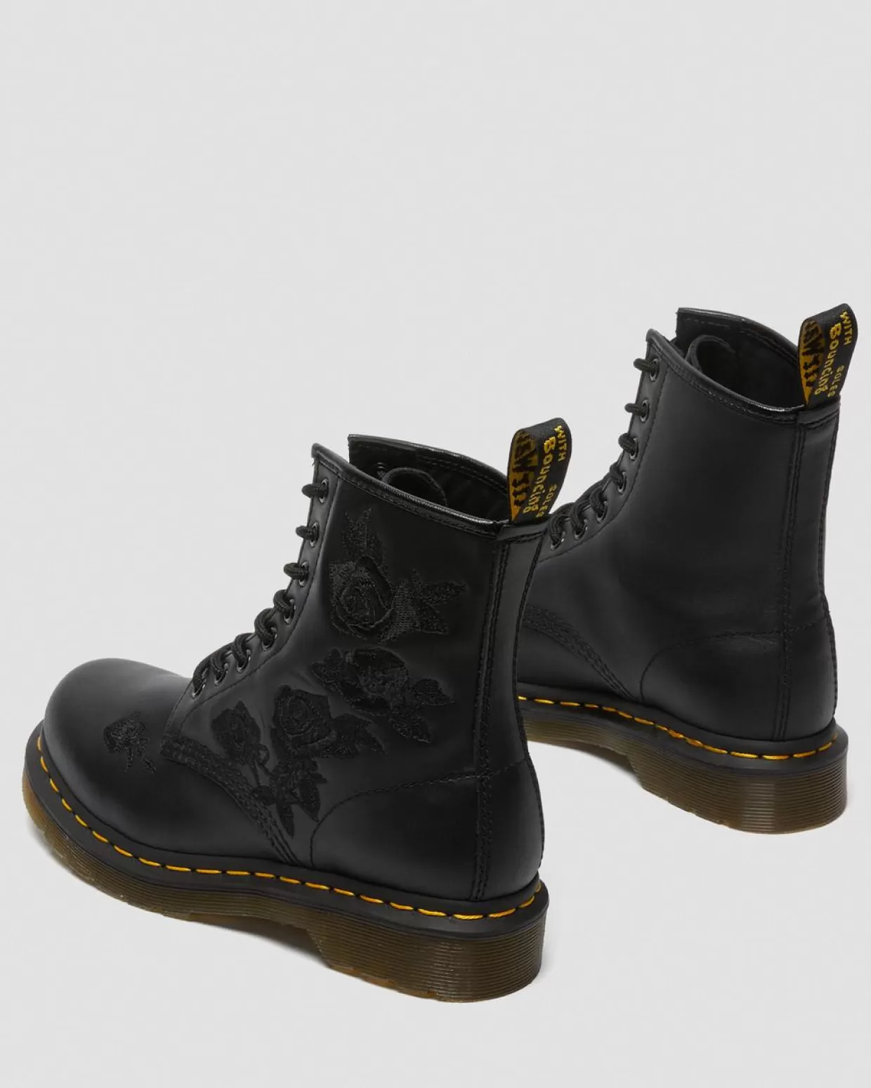 UNISEX Dr. Martens Stivali stringati 1460 in pelle Vonda Mono Floral Rose