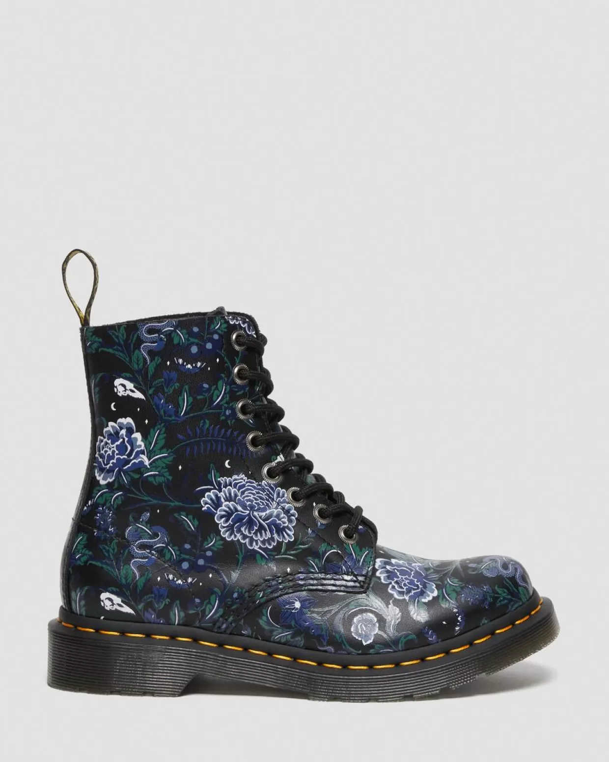 WOMENS Dr. Martens Stivali stringati 1460 Pascal in pelle Mystic con motivi floreali