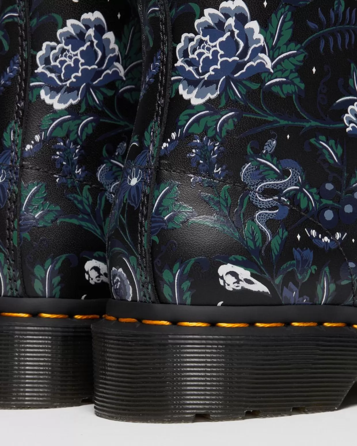 WOMENS Dr. Martens Stivali stringati 1460 Pascal in pelle Mystic con motivi floreali