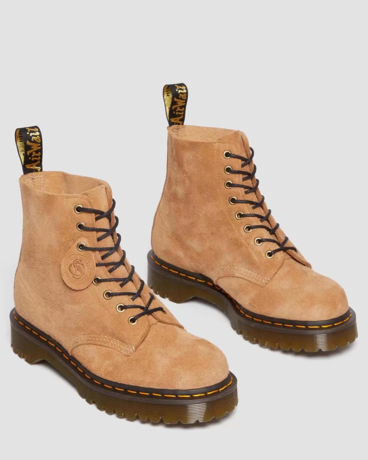 MENS Dr. Martens Stivali stringati 1460 Pascal Made in England in pelle scamosciata trapuntata