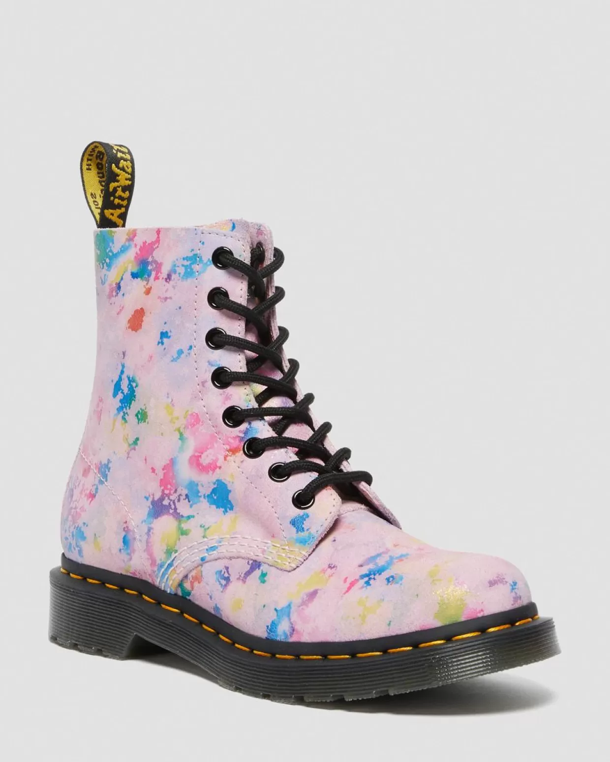 WOMENS Dr. Martens Stivali stringati 1460 Pascal Rainbow in pelle scamosciata