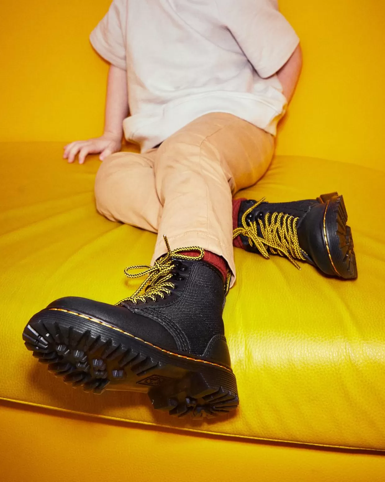 UNISEX Dr. Martens Stivali stringati di pelle 1460 Panel per bambini