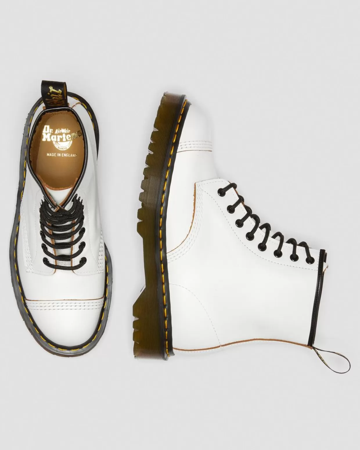 UNISEX Dr. Martens Stivali stringati di pelle con puntale 1460 Bex Made in England