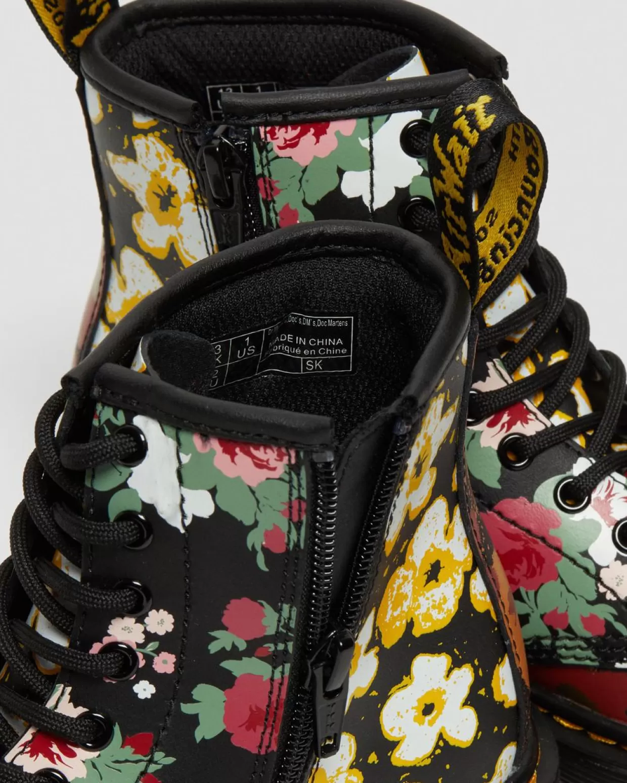UNISEX Dr. Martens Stivali stringati Junior 1460 Floral Mash Up Hydro in pelle