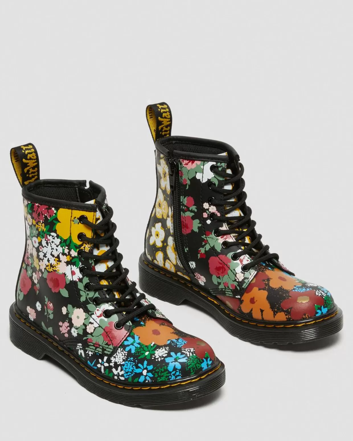 UNISEX Dr. Martens Stivali stringati Junior 1460 Floral Mash Up Hydro in pelle