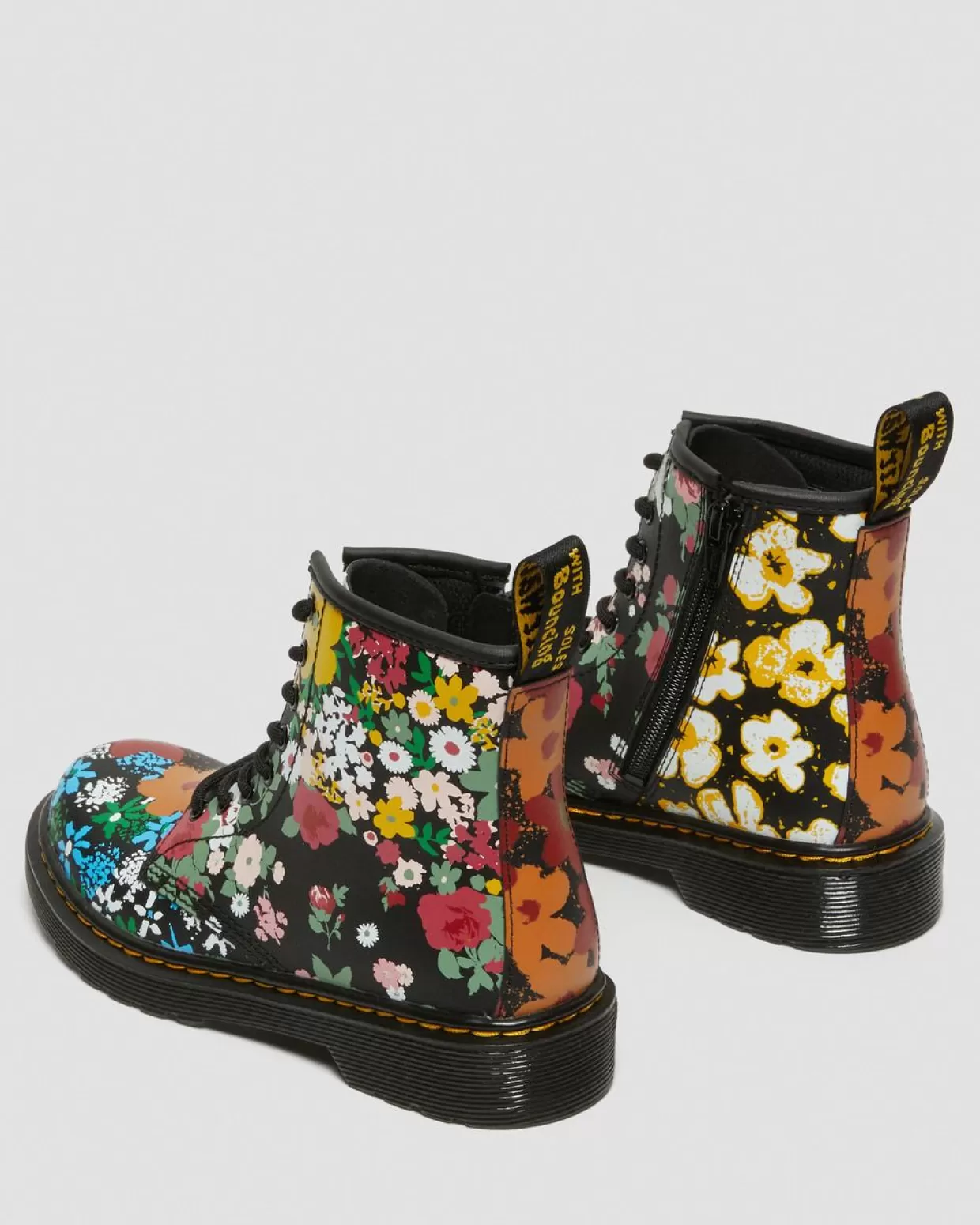 UNISEX Dr. Martens Stivali stringati Junior 1460 Floral Mash Up Hydro in pelle