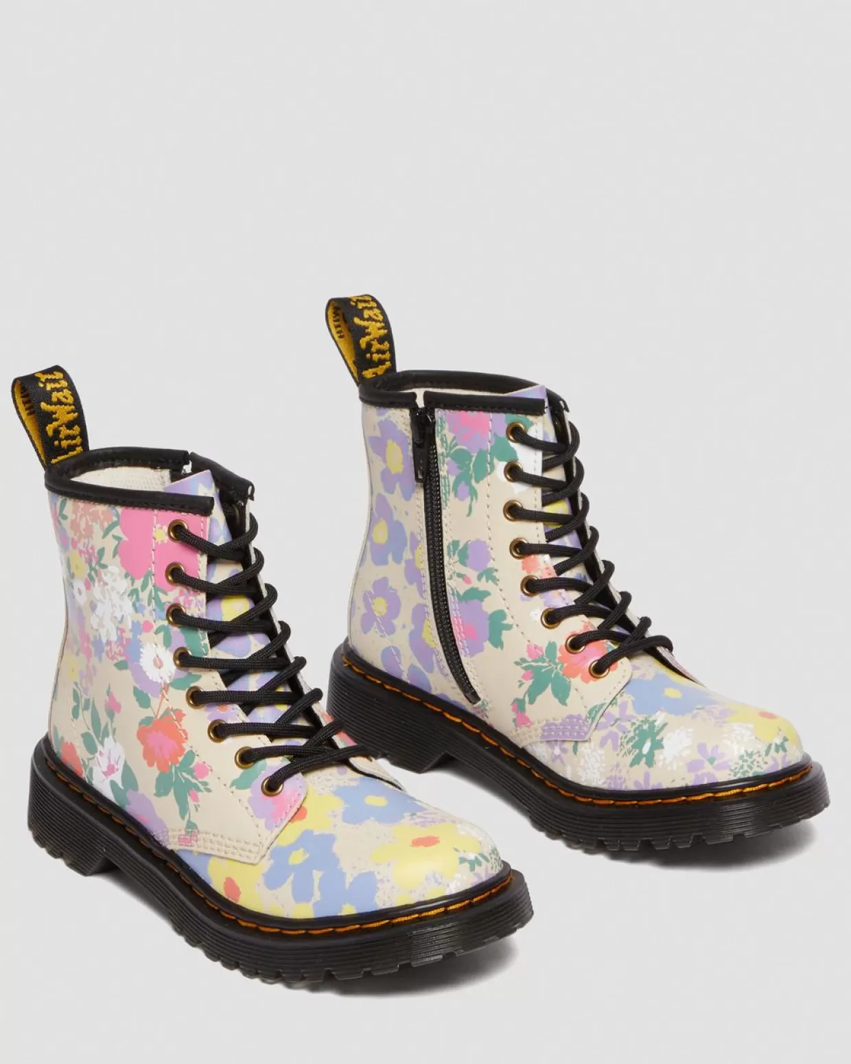 UNISEX Dr. Martens Stivali stringati Junior 1460 Floral Mash Up Hydro in pelle