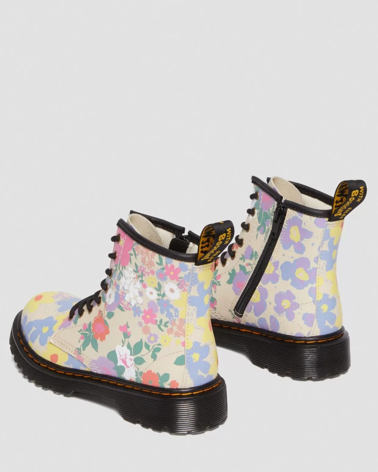 UNISEX Dr. Martens Stivali stringati Junior 1460 Floral Mash Up Hydro in pelle