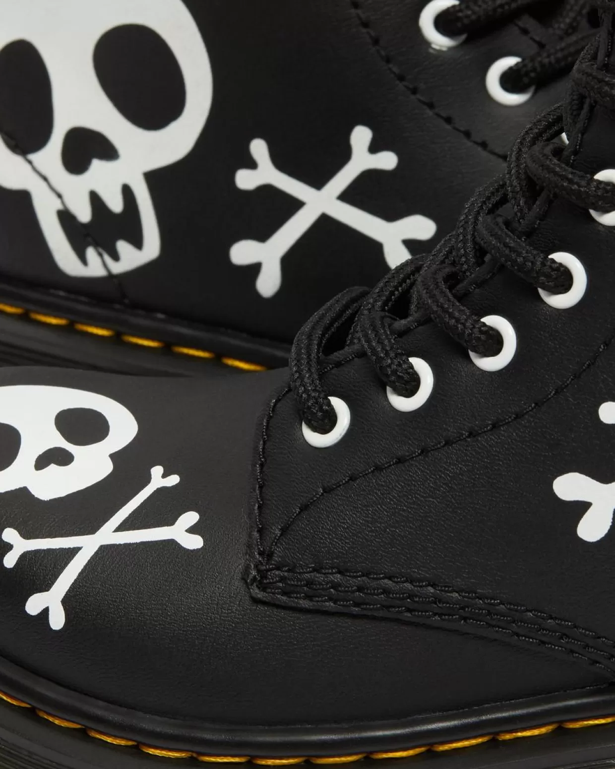 Dr. Martens Stivali stringati Junior in pelle 1460 Skull & Bones