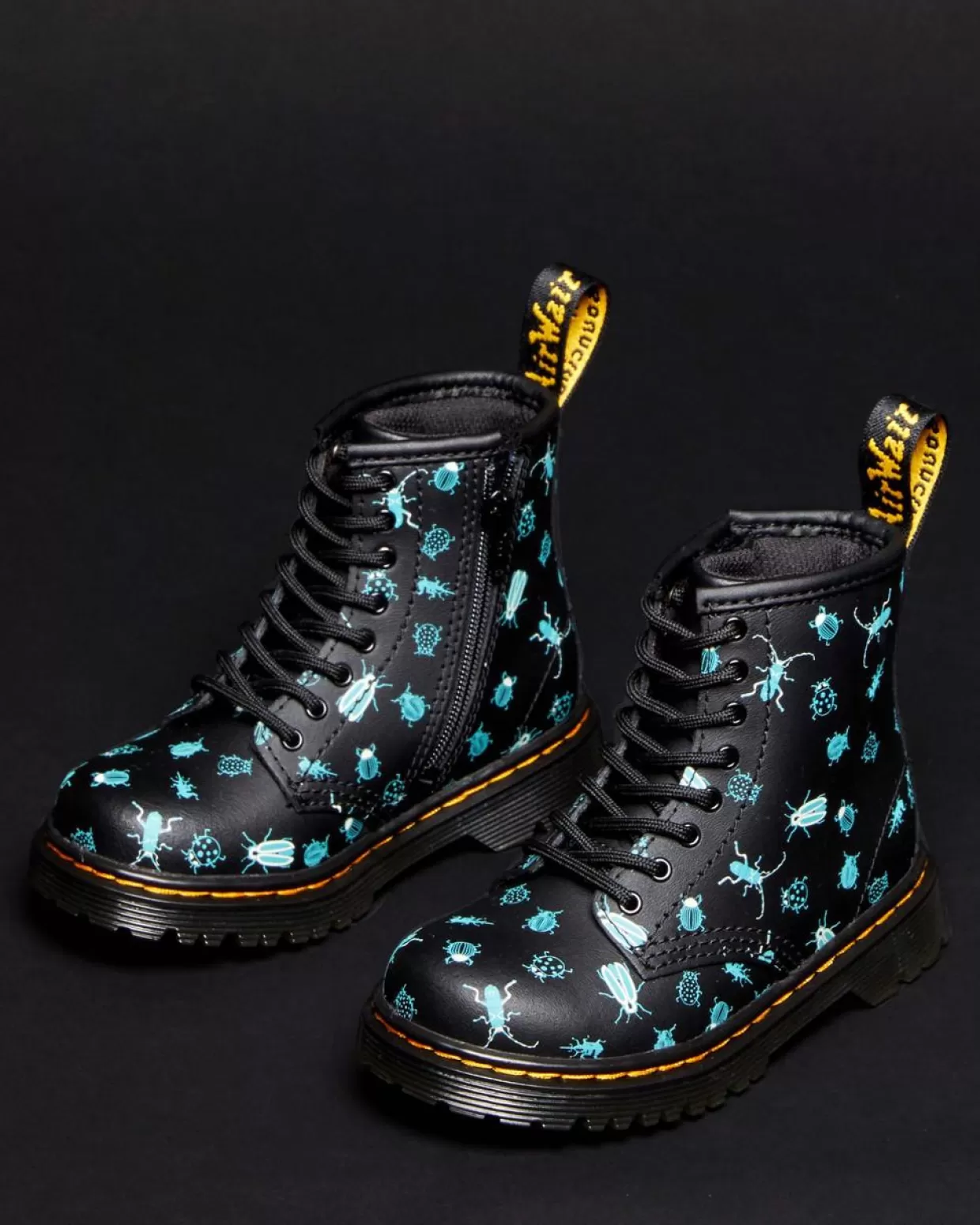 KIDS Dr. Martens Stivali stringati primi passi 1460 che si illuminano al buio