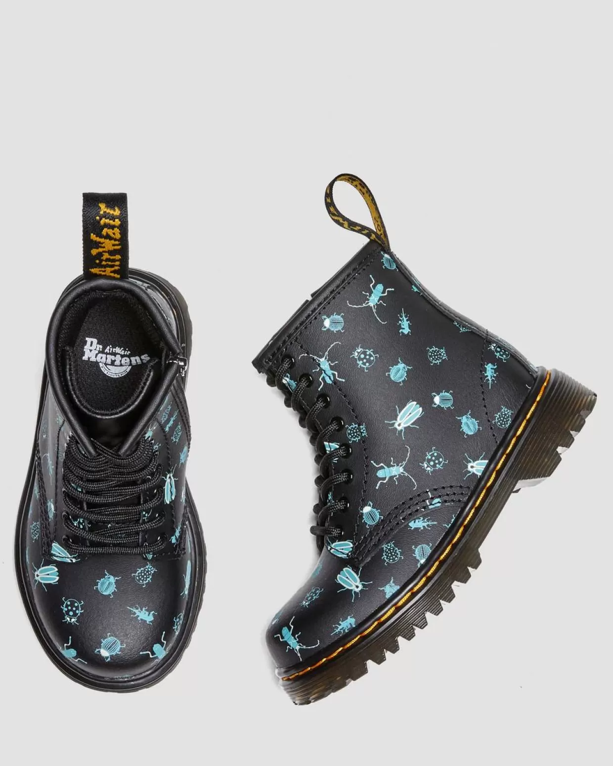 KIDS Dr. Martens Stivali stringati primi passi 1460 che si illuminano al buio