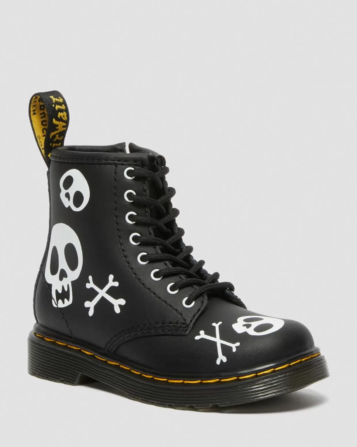 Dr. Martens Stivali stringati primi passi in pelle 1460 Skull & Bones